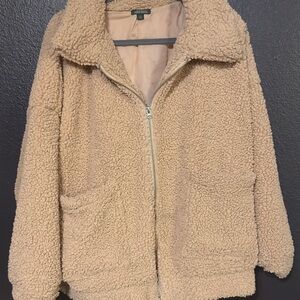 Tan Sherpa zip up jacket